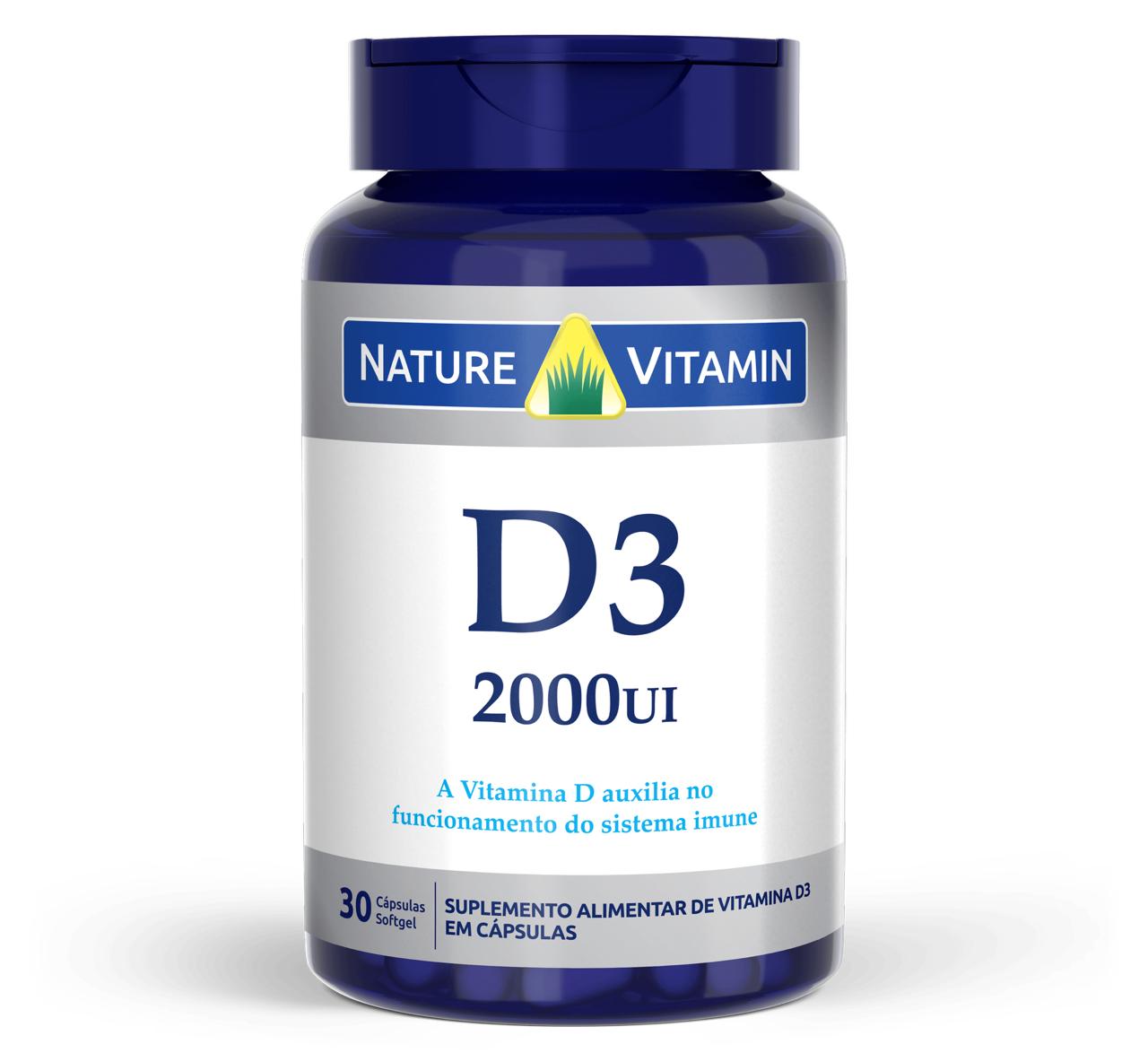 Vitamina D3 2000ui - 30 Cáps Softgel - Nature Vitamin (SCP)