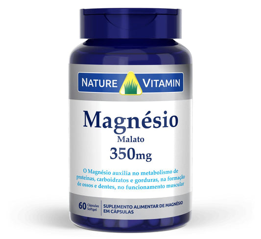 Magnésio Malato 350mg - 60 Cáps Softgel - Nature Vitamin (SCP)