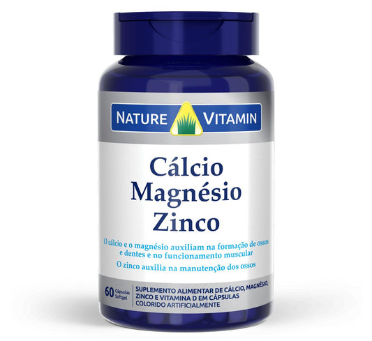 Cálcio Magnésio Zinco - 60 Cáps Softgel - Nature Vitamin (SCP)