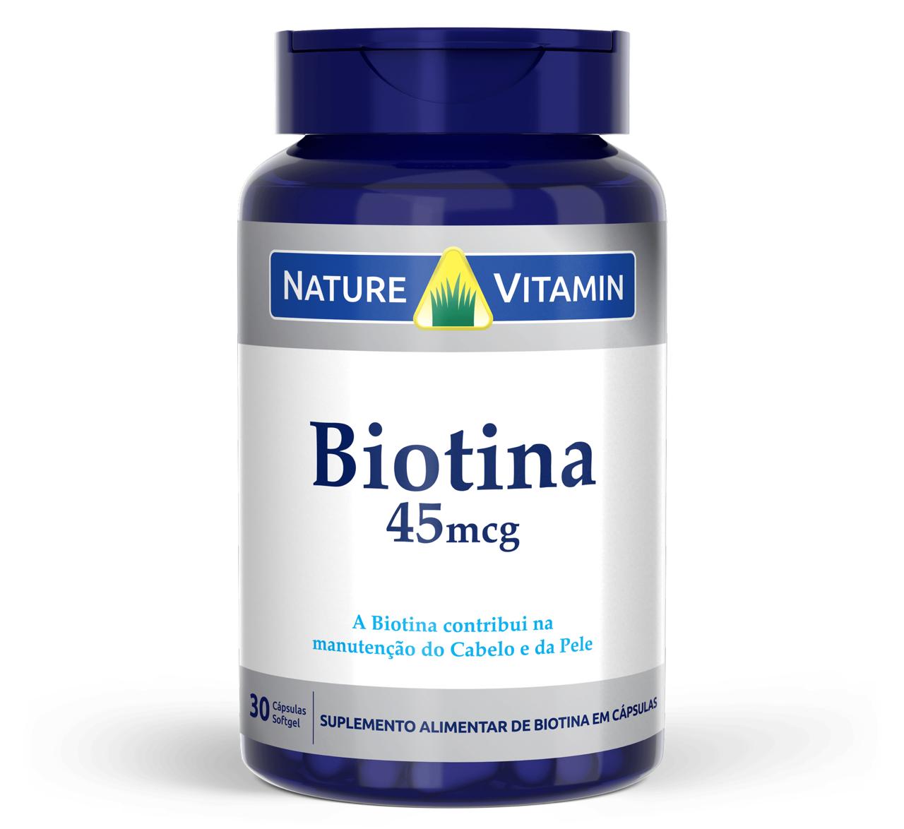 Biotina 45mcg - 30 Cáps Softgel - Nature Vitamin (SCP)