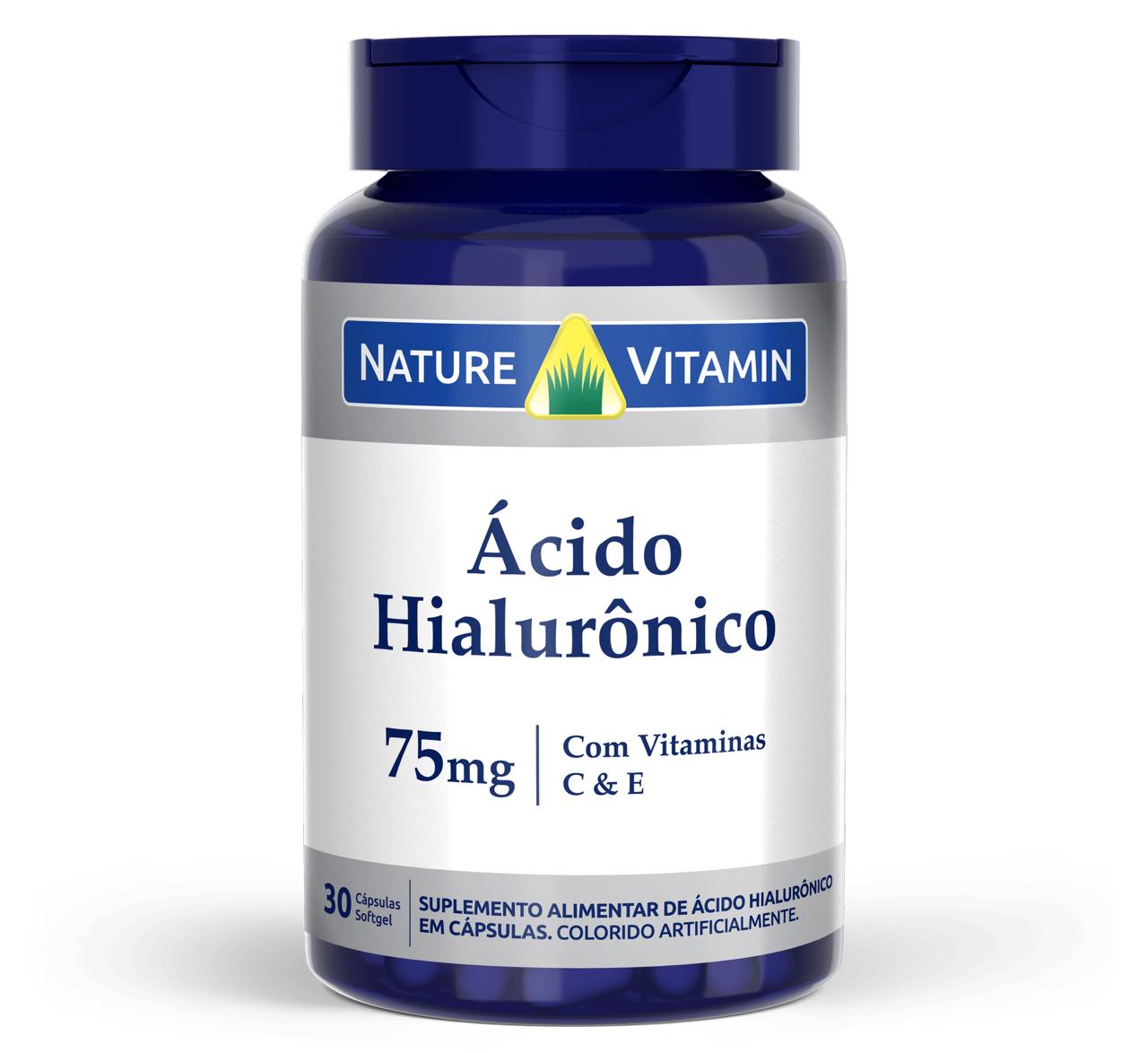 Ácido Hialurônico 75mg - 30 Cáps Softgel - Nature Vitamin (SCP)